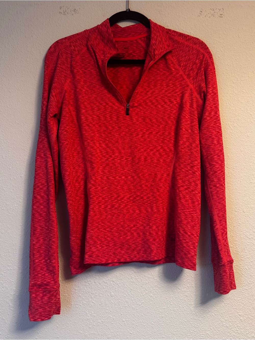 REI Athletic Heathered Red Quarter-Zip Pullover